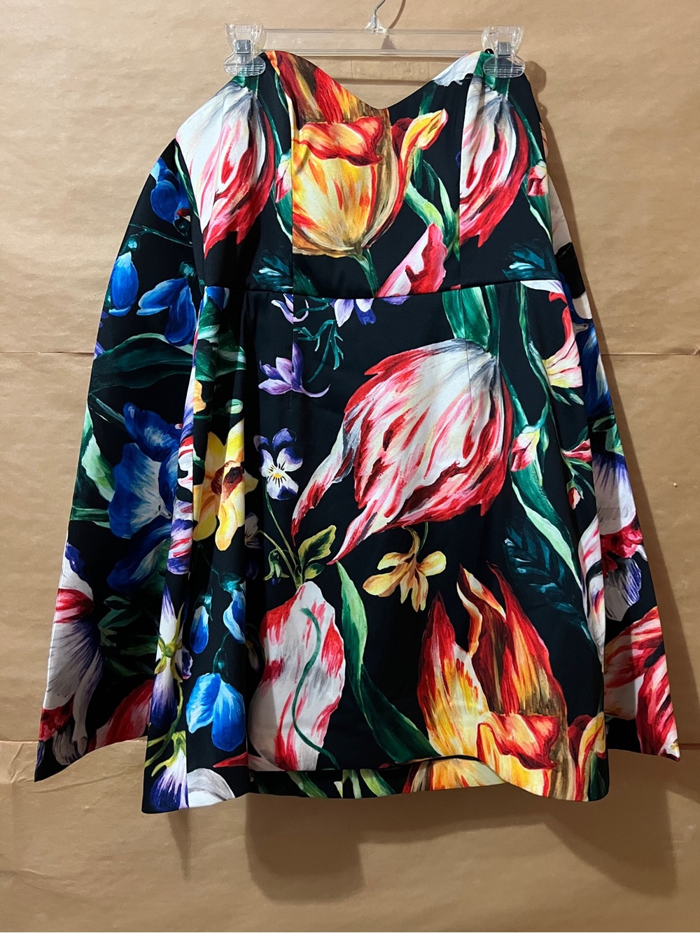 Marchesa Notte | Strapless Floral Print Cape Mini Dress Sweetheart Neck Size 10